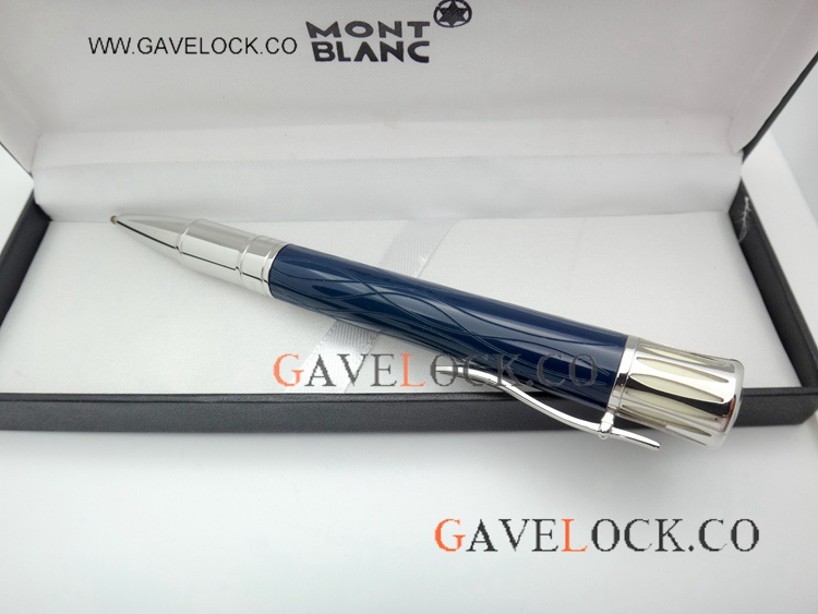 Best Replica Mont Blanc Mark Twain Blue Wave Ballpoint Pen